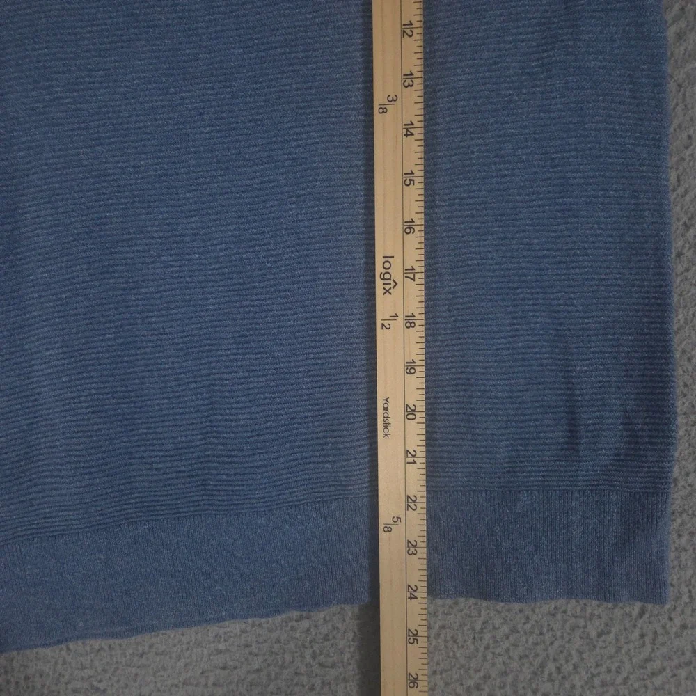 Banana Republic Sweater Mens Small Blue Organic Slub Cotton Textured Crew Neck